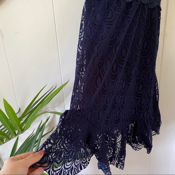 Free people navy blue adella burnout lace dress - Picture 6 of 6